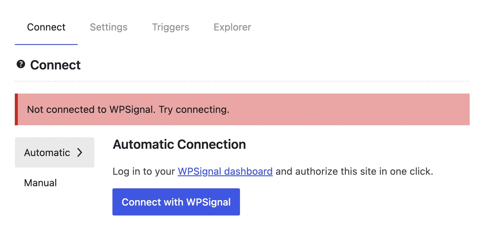 WPSignal Disconnected